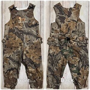 Vintage baby girls Jordan Lee Camo Ruffle butt overalls 24m Daddy’s Little Deer